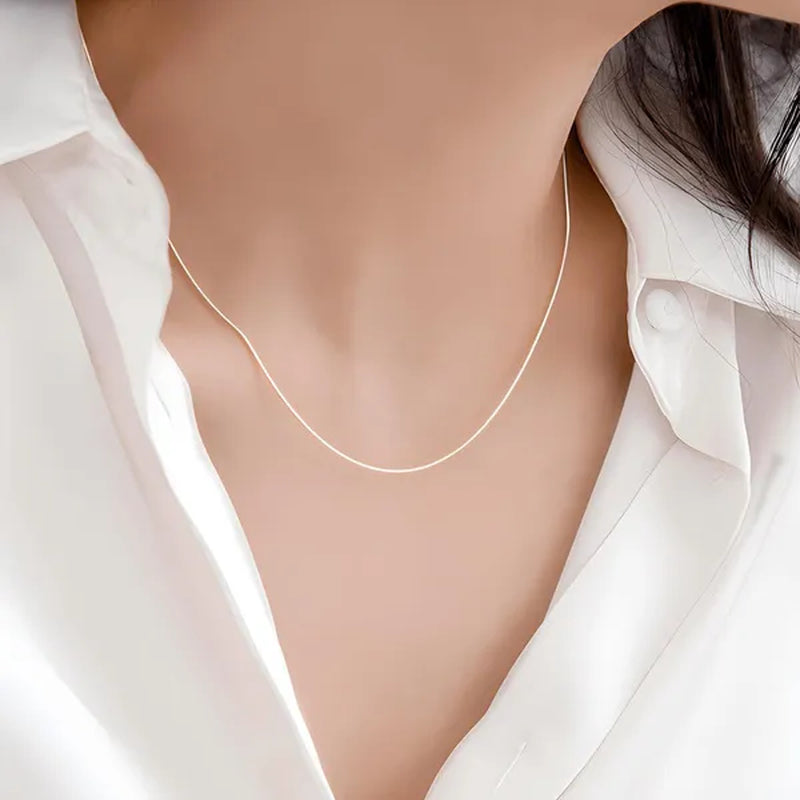 Silver 1MM Snake Bone Unisex Chains Necklace 16"-30"