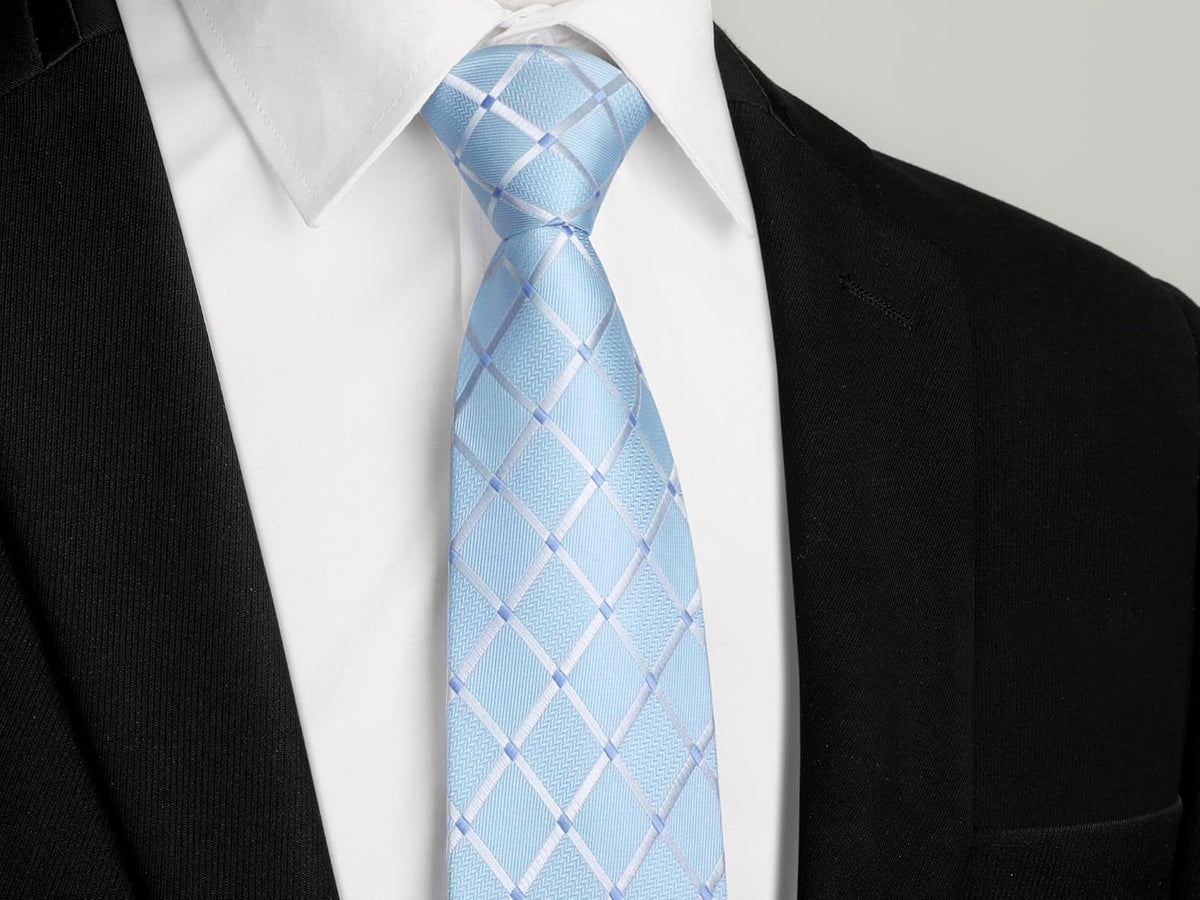Ties for Men Solid Color 3.35" Formal Business Necktie Classic Satin Mens Wedding Party Ties
