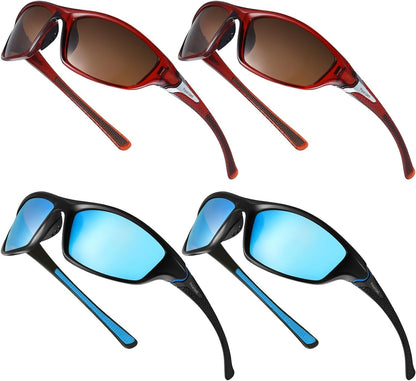4 Pairs Men Polarized Sunglasses with UV Protection Driving Glasses Sports for Sport Outdoor Activities