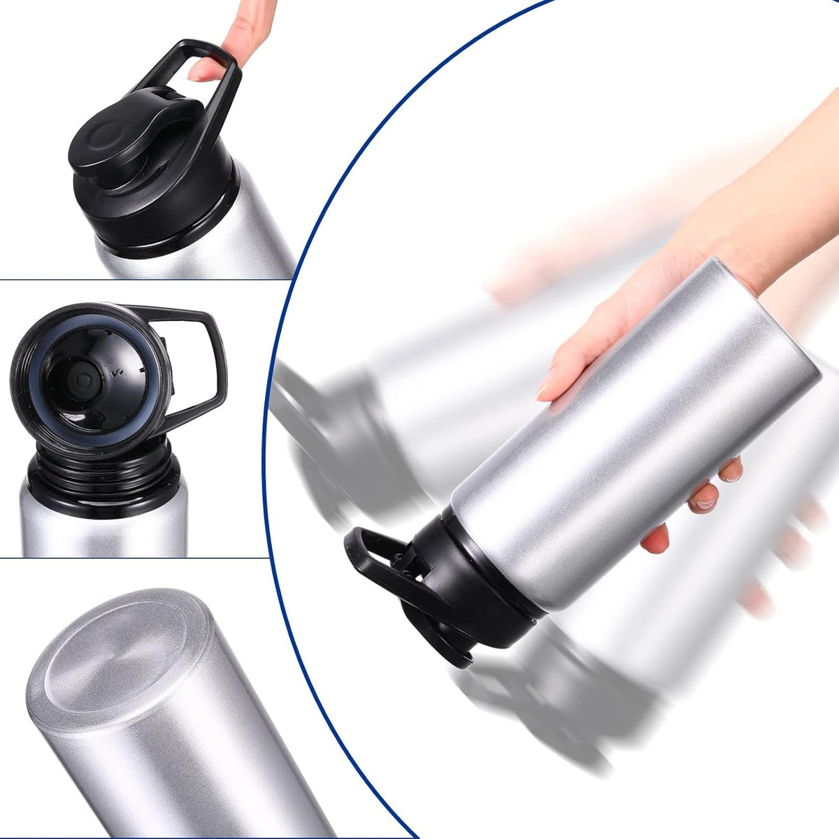 Water Bottle Bulk 20 Oz Aluminum Reusable Bottles Lightweight Snap Lid Water Cups Easy Carry Leak Proof Travel Tumbler for Gym Sports Camping Hiking Fishing
