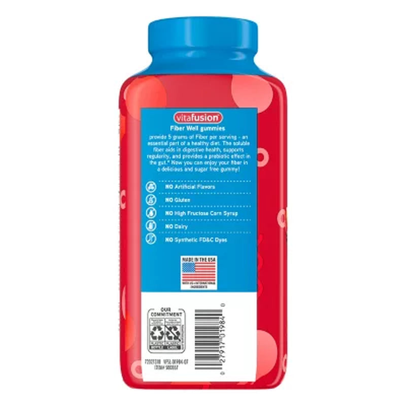 Vitafusion Fiber Well Sugar Free Gummy Vitamin Supplement, 220 Ct.