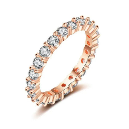 New Design Rings Silver Jewelry Custom Jewelry 925 Sterling Silver Cz Antique Eternity Ring Inlay Cubic Zirconia Unique Shaped Ring for Women Wedding Band