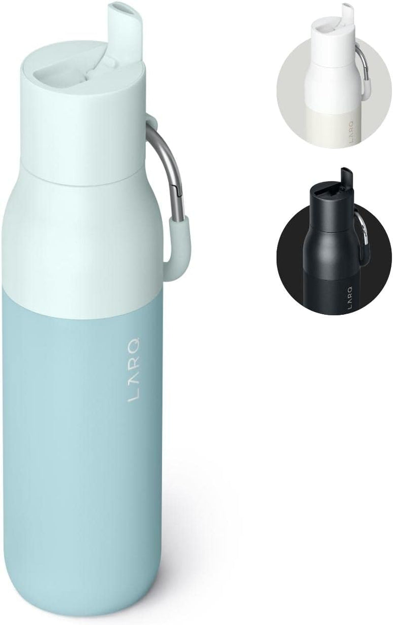 Flip Top 17 Oz Insulated Stainless Steel Water Bottle with Straw | Thermos, BPA Free | Reusable Bottle for Sports, Gym, Travel | Keeps Drinks Cold 24 Hours, Seaside Mint