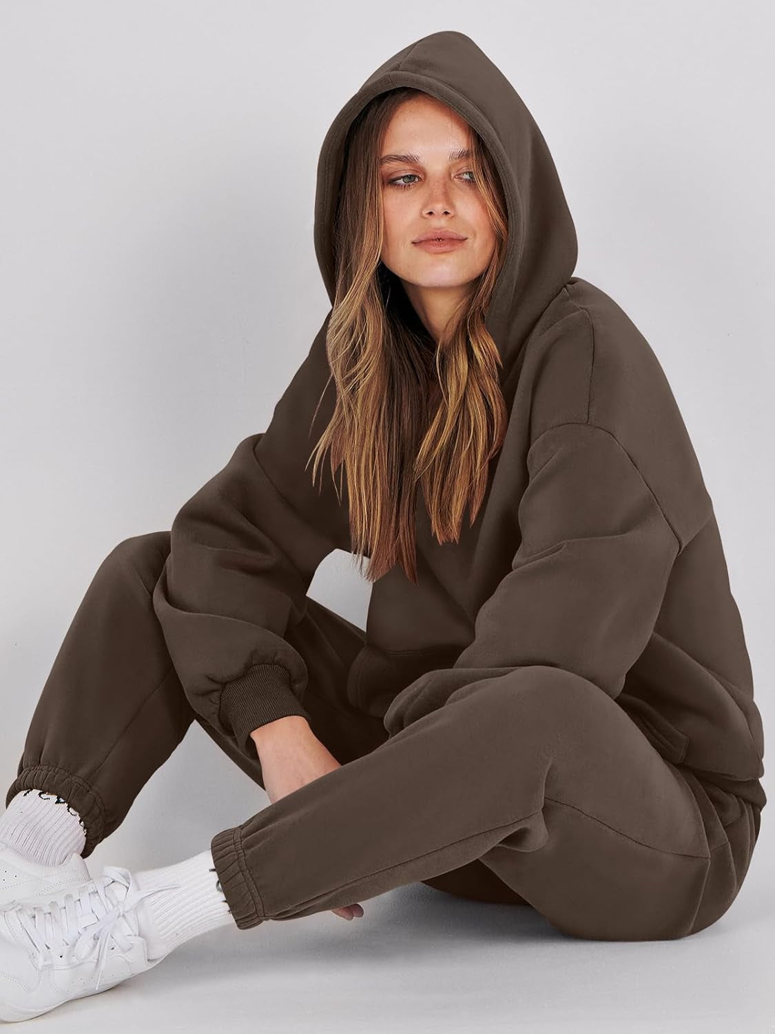 Womens 2 Piece Outfits Lounge Hoodie Oversized Sweatshirt Jogger Sweatpants Y2K Tracksuit Sweatsuit Set Fall Clothes