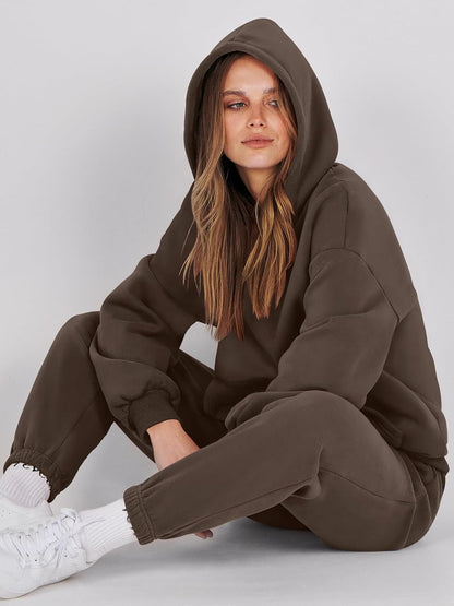 Womens 2 Piece Outfits Lounge Hoodie Oversized Sweatshirt Jogger Sweatpants Y2K Tracksuit Sweatsuit Set Fall Clothes