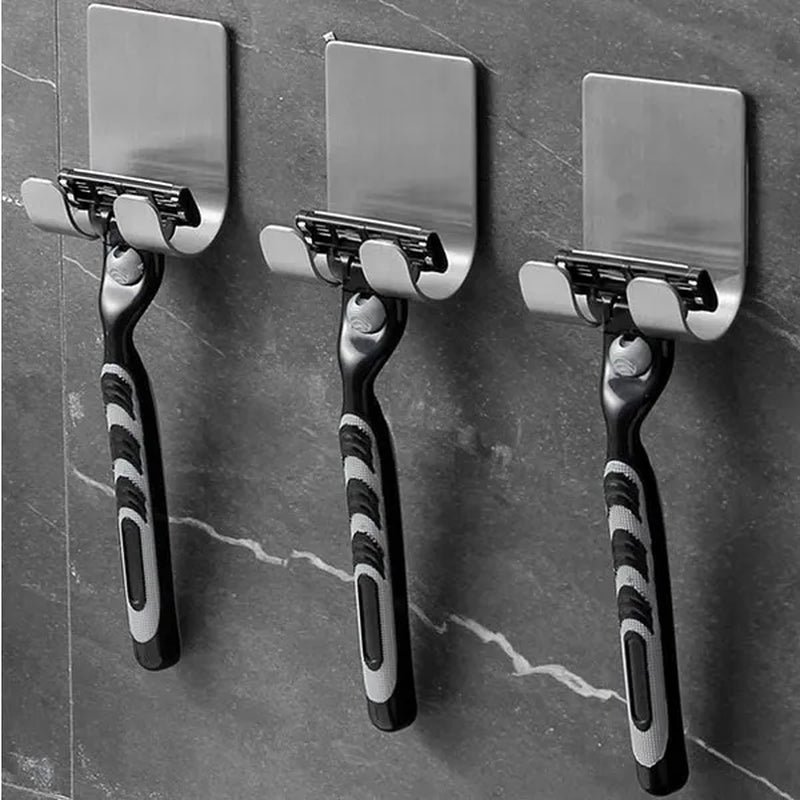 304 Stainless Steel Razor Holder Men Shaving Shaver Razor Stand Shelf Shaving Razor Storage Rack Bathroom Hook Organizer