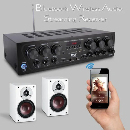 Pyle PTA62BT.5 Bluetooth Home Audio 750 Watt 6 Channel Amplifier Stereo Receiver (Open Box)