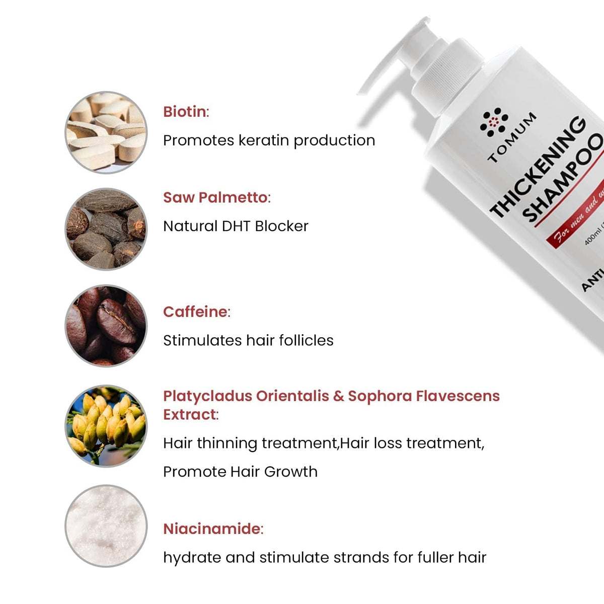 Biotin Hair Growth Shampoo for Men and Women - Treatment for Thinning Hair and Hair Loss - Biotin,Caffeine & Saw Palmetto Enriched Formula for Hair Thickening and Regrowth DHT Blocker 13.5 Floz