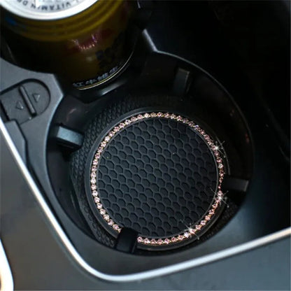 1/2PCS Car Universal Diamond Honeycomb Water Cup Bottle Holder Anti-slip Pad Mat Drink Coaster for Interior Decoration Car Styling Accessories