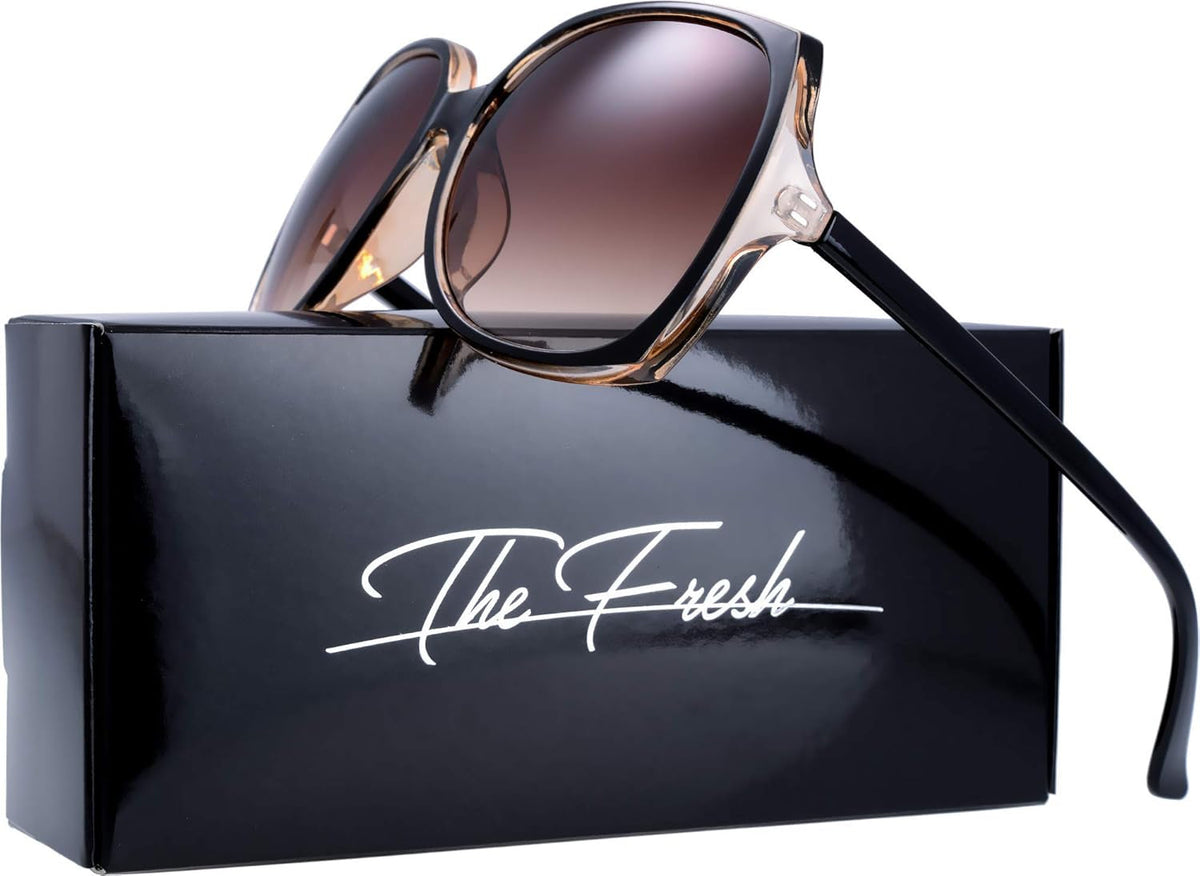 Women'S Oversized Square Jackie O Cat Eye Hybrid Butterfly Fashion Sunglasses - Exquisite Packaging