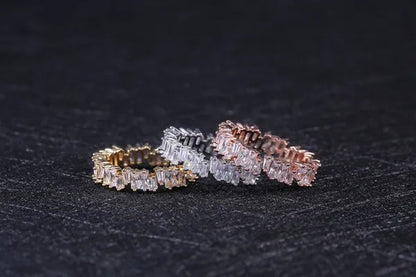 Sparkling 925 Sterling Silver and Gold Natural Gemstone White Sapphire Ring Women Party Anniversary Fine Jewelry