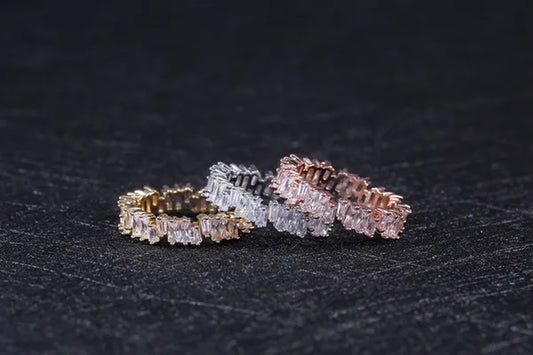 Sparkling 925 Sterling Silver and Gold Natural Gemstone White Sapphire Ring Women Party Anniversary Fine Jewelry