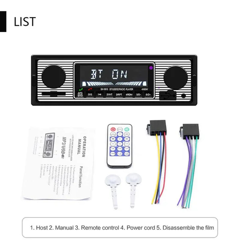 UNITOPSCI 12V Bluetooth Car Radio Player Stereo FM MP3 USB SD AUX Audio Auto Electronics Autoradio 1 DIN Oto Teypleri Radio Para Carro