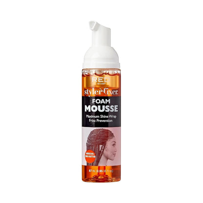 Foaming Mini Travel Size Mousse, Maximum Shine Wrap Mousse, Reduce & Prevent Frizz, Define Curls, Hold Styles, Nourishes Dry & Crips Hair (Hibiscus + Shea Butter)