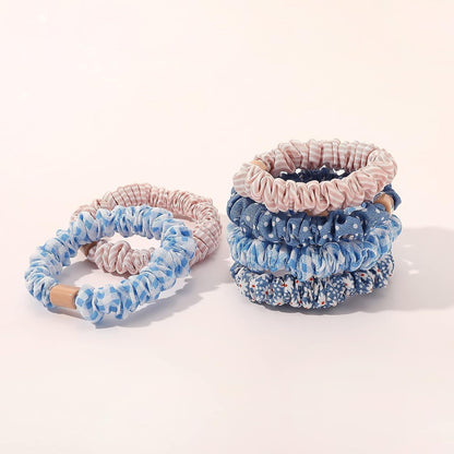 Hair Ties Scrunchies - Small Mini Scrunchy for Women Thick Hair Accessories Cute Soft No Slip Hair Elastics Ponytail Holder for Curly Hair No Damage Hairties Gift for Girls