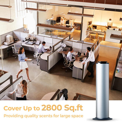 2800 Sq.Ft Floor Standing Waterless Diffuser, 600Ml Scent Air Machine for Home Hotel Scent Diffuser Cold Air Essential Oil Diffuser for Large Room Office, APP and Remote Control (Silver Grey)