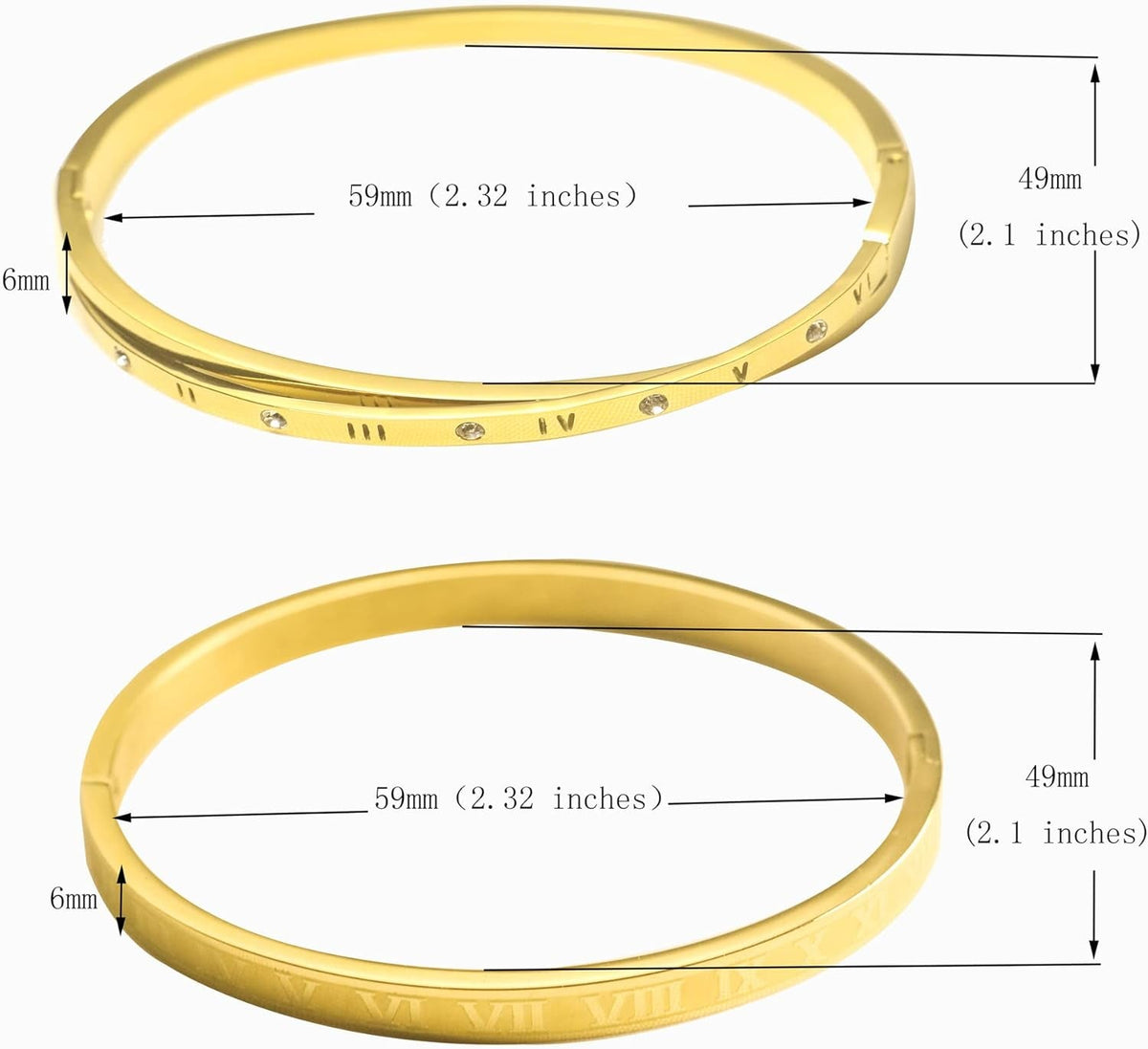 Roman Numeral Series Glossy Roman Numeral Bracelet, Fashion Bracelet for Men and Women, Gold, Silver, Rose Gold, Three-Color Stainless Steel Bracelet