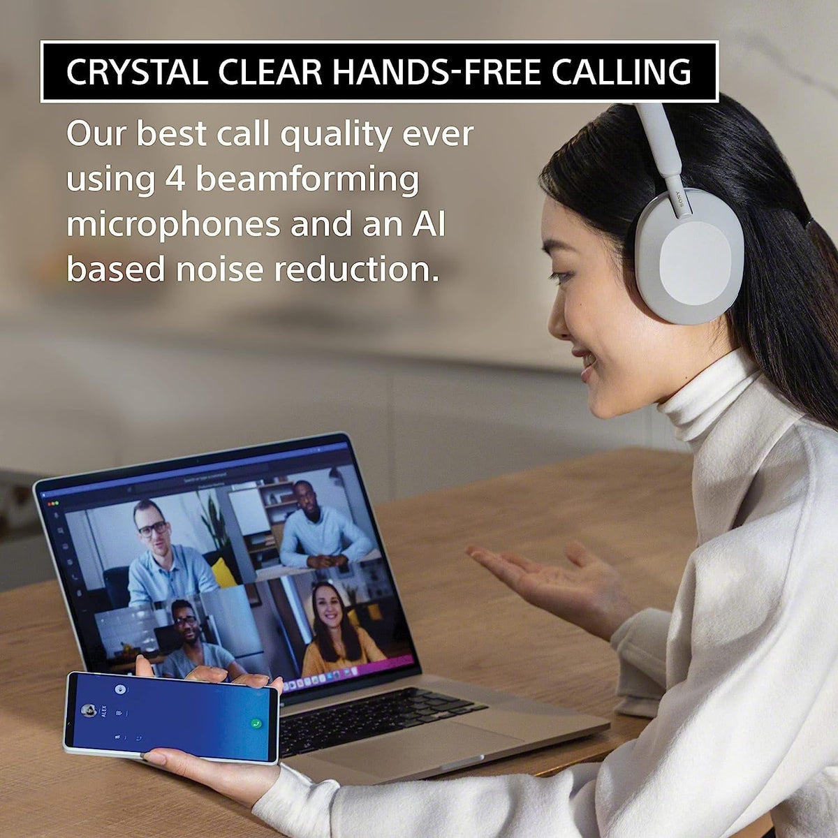 WH-1000XM5 the Best Wireless Noise Canceling Headphones, Auto NC Optimizer, 30-Hour Battery, Alexa Voice Control, Midnight Blue