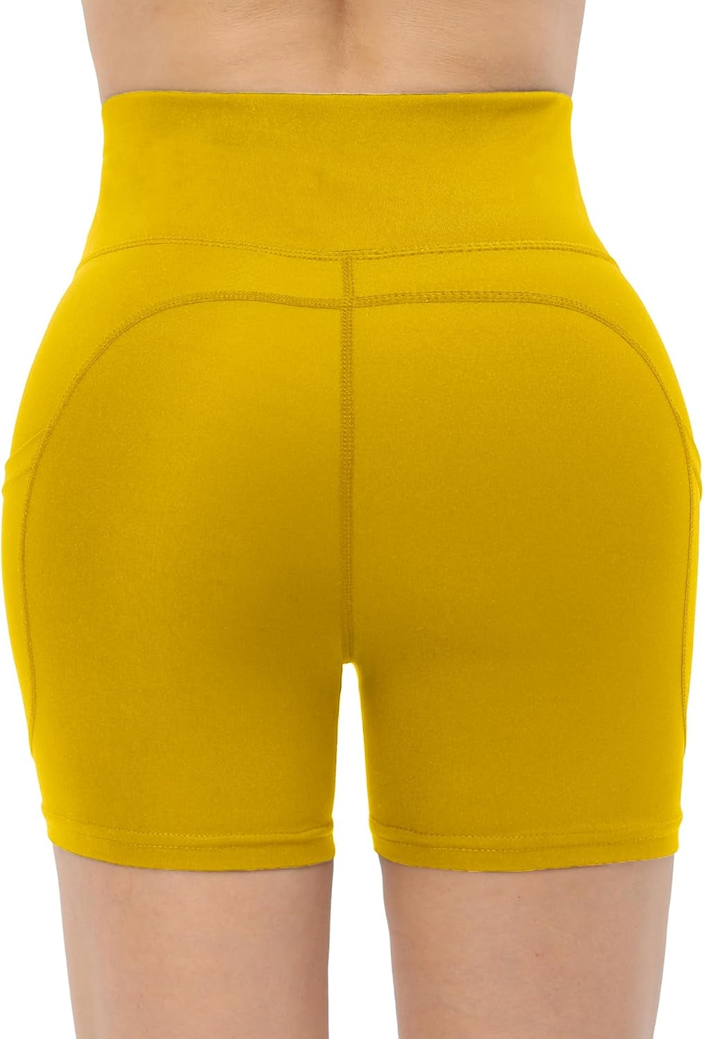 Workout Yoga Biker Shorts for Women with Pockets,Soft High Waisted Tummy Control Running Gym Shorts