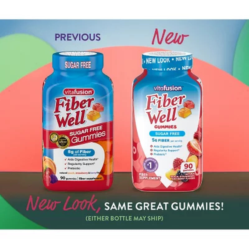 Vitafusion Fiber Well Sugar Free Gummy Vitamin Supplement, 220 Ct.