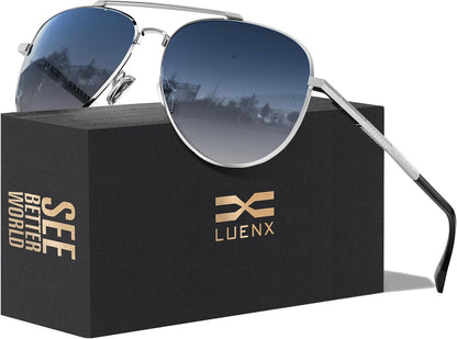 Aviator Sunglasses for Men Women Polarized Driving Classic Shades - UV 400 Protection with Accessories 60MM
