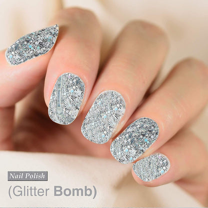 Natural Nail Polish-Non-Toxic Nail Art, Vegan and Cruelty-Free Nail Paint (Glitter Bomb)