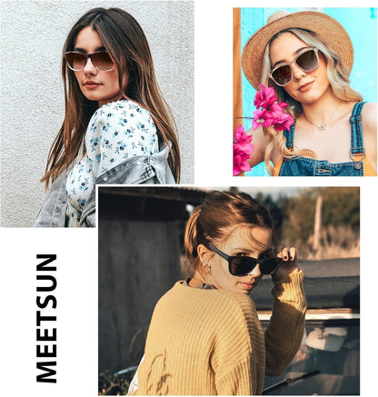 Polarized Sunglasses for Women Men Trendy Classic Retro Designer Style Fashion UV400 Protection