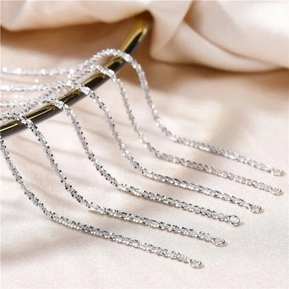 Women's Necklace Men's 16"-30" 3mm Shiny Ice Chain Necklace Chain Wedding Engagement Couple Jewelry