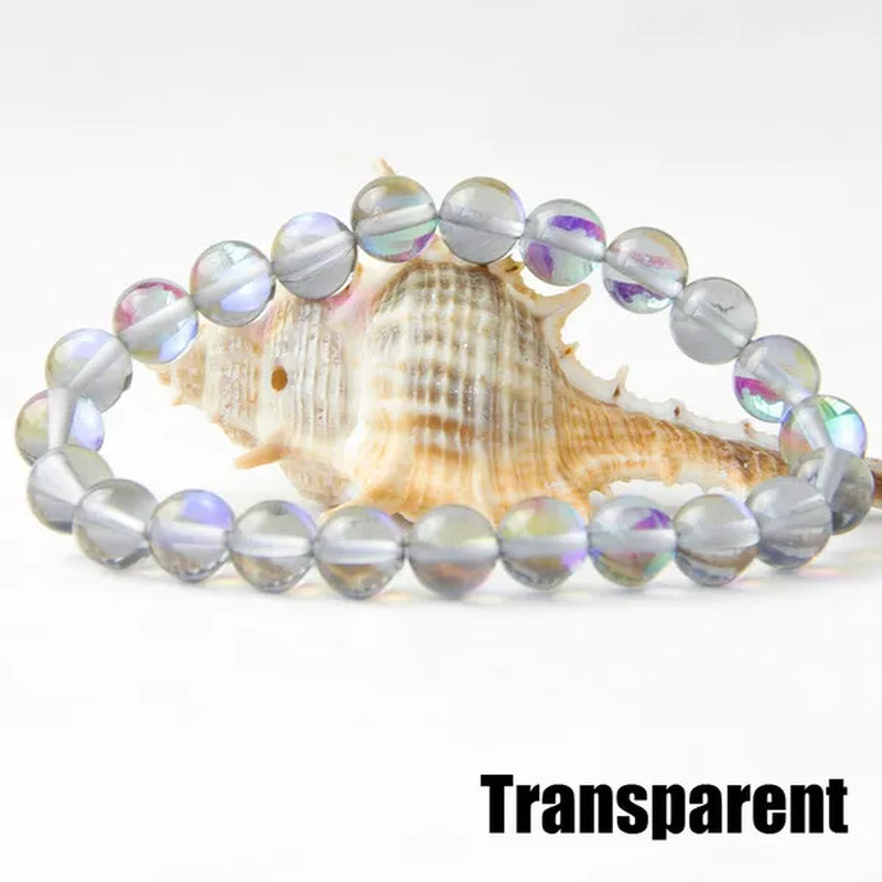 Mermaid Glass Quartz Glowing Aura Moonstone Matte 8mm Bracelet