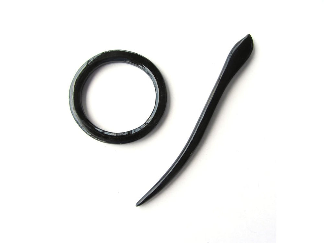 Circle Buffalo Horn Shawl Pin, Hair Pin, Hairpin Accessories Handmade