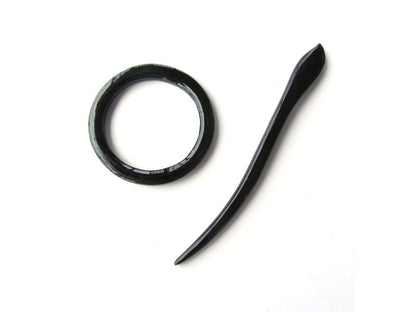 Circle Buffalo Horn Shawl Pin, Hair Pin, Hairpin Accessories Handmade