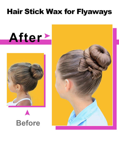 Hair Wax Stick, Wax Stick for Hair Flyaways Kids & Women Hair Accessories for Women Girls Hair Bun Maker for Kids Hair Slick Stick Baby Hair Gel Stick Kids Hair Products Hair Smoothing Stick