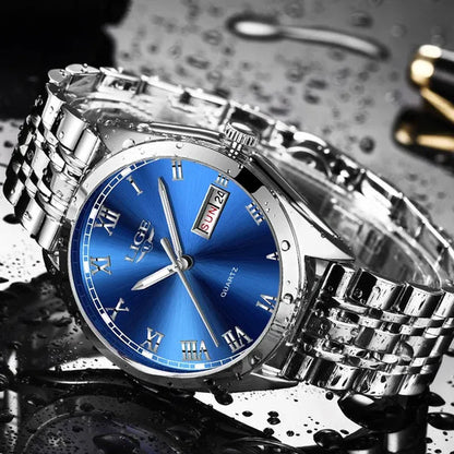 2019 LIGE New Rose Gold Women Watch Business Quartz Watch  Luxury Female Wrist Watch Girl Clock
