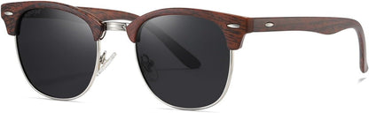 Polarized Sunglasses For Women And Men Semi Rimless Frame Retro Sun Glasses AE0369