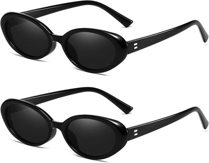 Retro Oval Sunglasses for Women Men Fashion Small Oval Sunglasses 90S Vintage Shades
