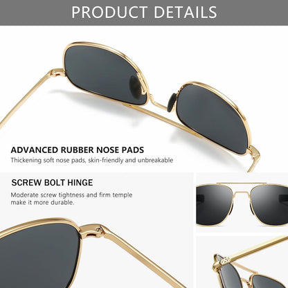 Men'S Military Style Polarized Pilot Aviator Sunglasses Bayonet Temples