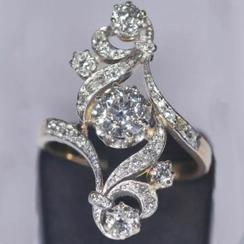Classic Luxury Fashion Ring Romantic Princess Proposal Engagement Anniversary Gift Party Jewelry Elegant Bride Wedding Band