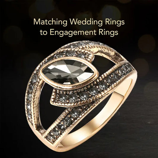 Vintage Fashion Geometric Black Zircon Rings for Women Stone Ring Bride Wedding Engagement Ring Birthday Party Anniversary Gift Jewelry Size 6-11