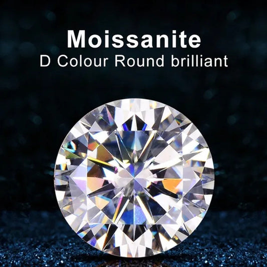 Round Brilliant Cut  5.0mm (0.5 ct) To 8.0mm (2 ct)  D Color Moissanites Loose Stone  Ring Jewelry Bracelet Material High Quality