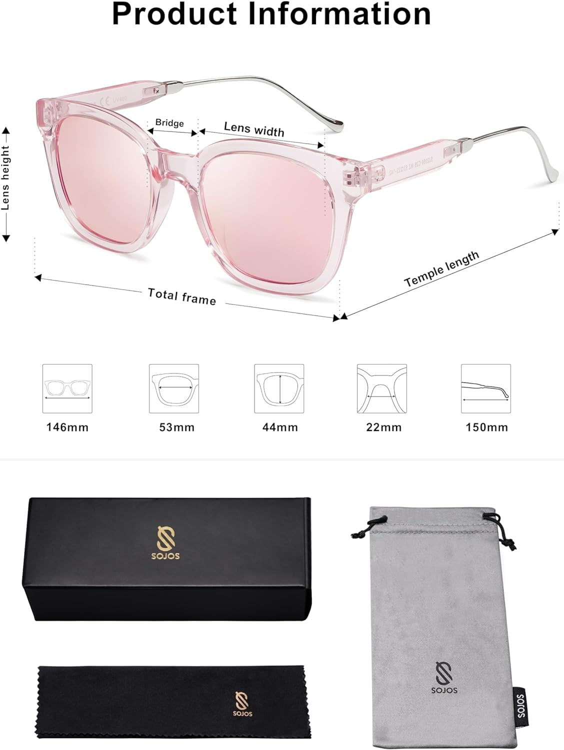 Classic Square Polarized Sunglasses for Women Men Retro Trendy UV400 Sunnies SJ2050