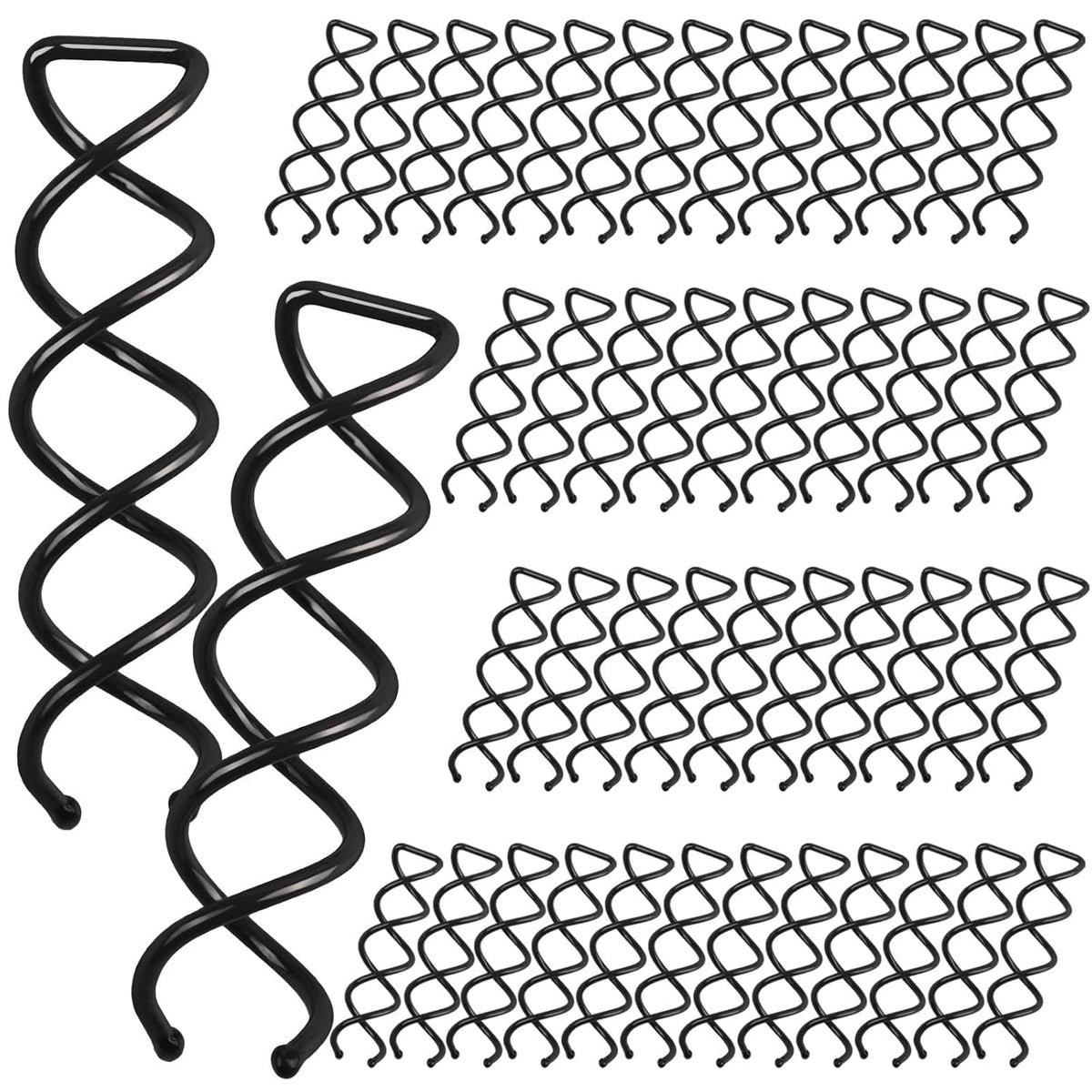 50PCS Spiral Hair Pins, Spin Pins Non-Scratch round Tips, Twist Screw Hair Pin for Women Bun Hair Style DIY, Spiral Bobby Pins Black