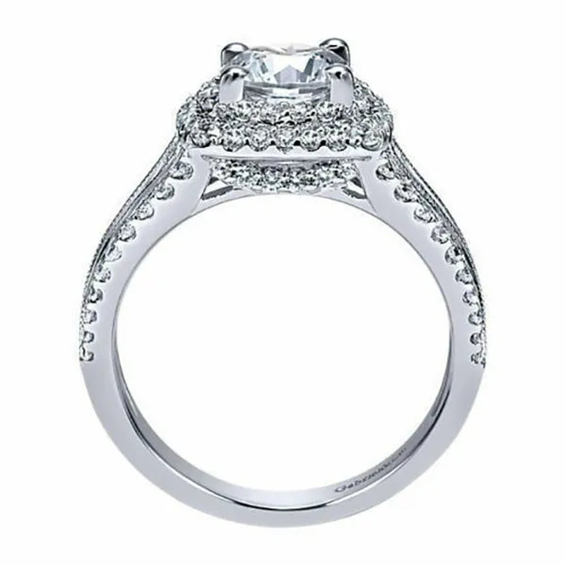 NEW Fashion Couple Rings Set Jewelry - Men's 8mm 316L Stainless Steel Titanium Ring and Women's Princess Cut 1.5 CT Diamond 925 Sterling Silver  Bridal Wedding Engagement Band Ring