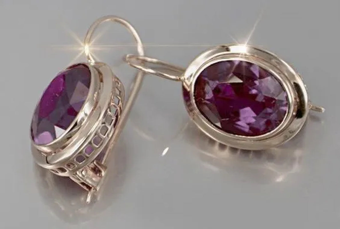 New Fashion 1 Pair Exquisite 1.25ct Round Cut Garnet Ruby Stud Earrings Casual 18 K Yellow Gold Earrings Banquet Jewelry Earrings for Women