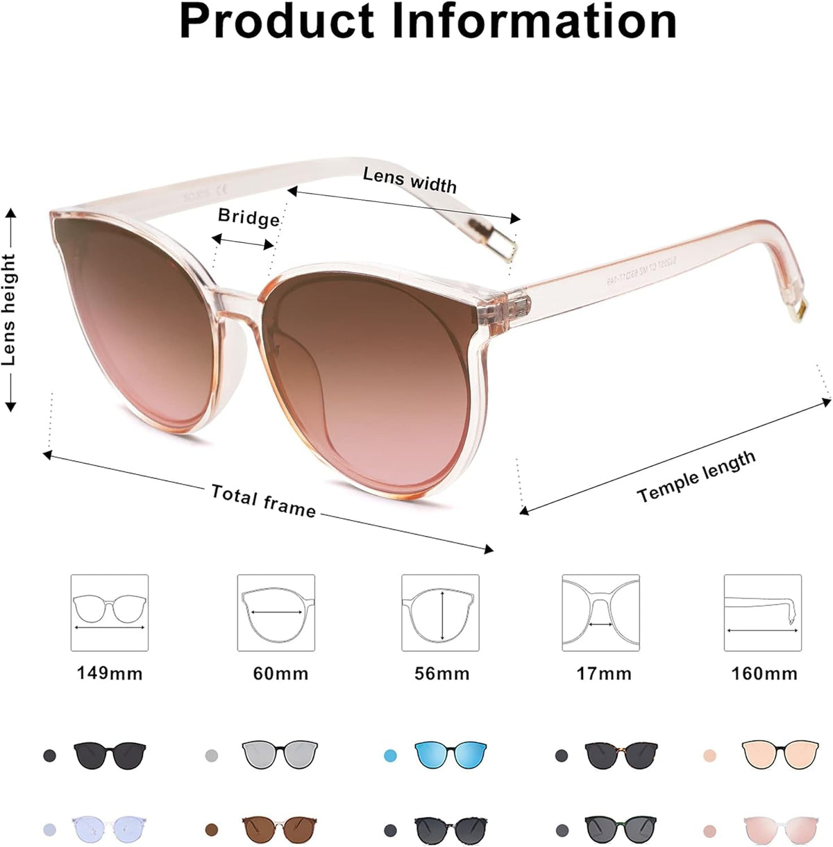 Oversized round Sunglasses for Women and Men