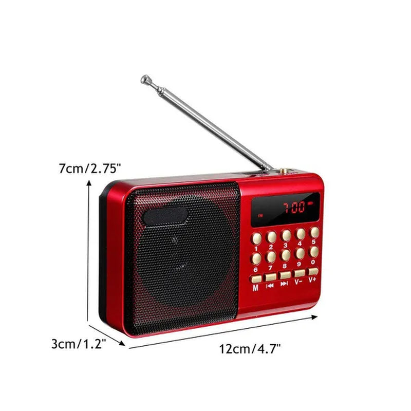 STONEGO Mini Portable Radio Loud Clear Sound Radio Handheld Rechargeable Digital FM USB TF MP3 Player Speaker Devices