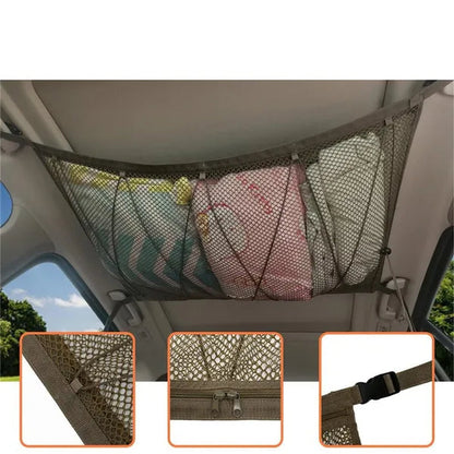 Car Roof Storage Net Pocket Universal Car Storage Net Pocket Pouch Bag Storage Easy To Install Car Accessories Auto Products