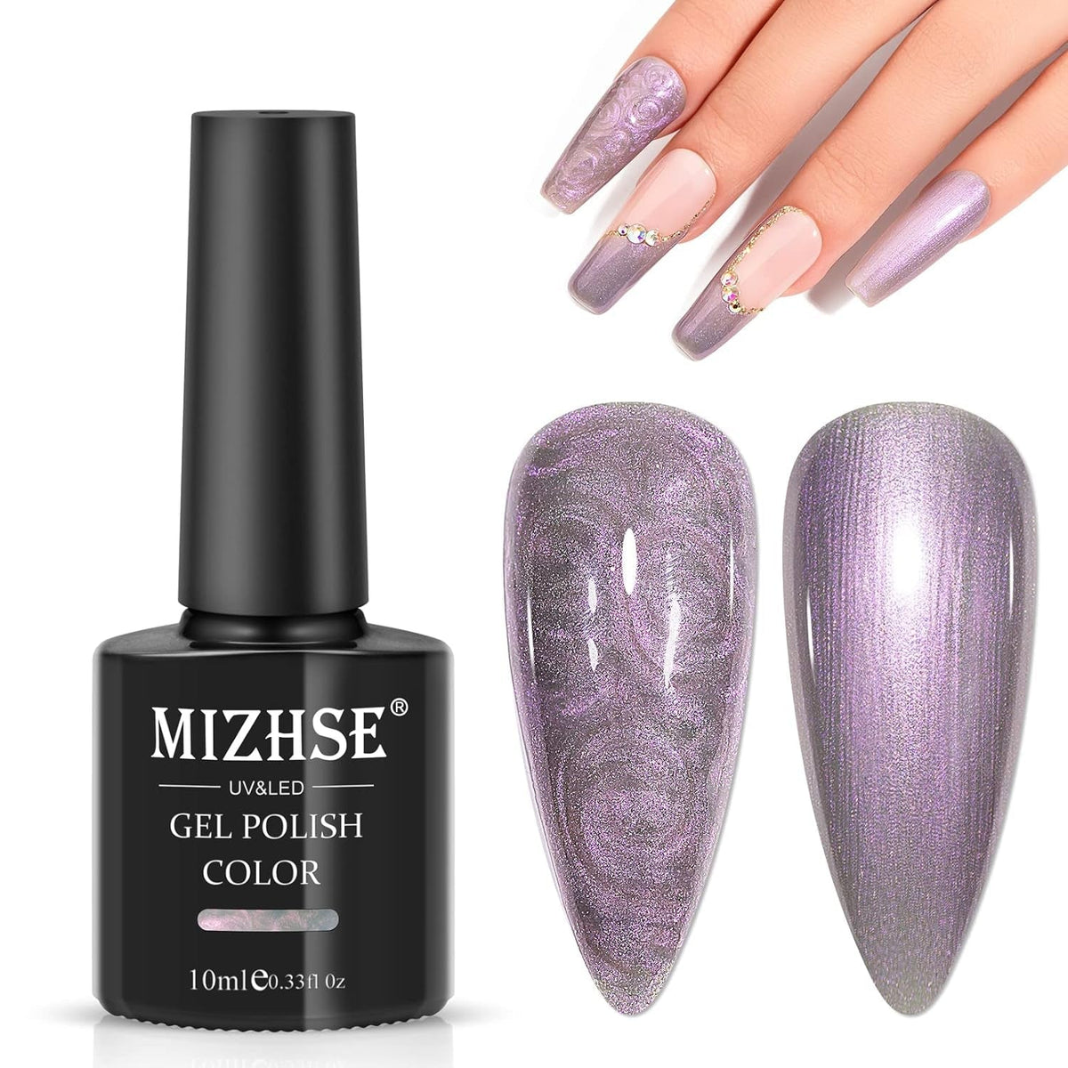 Pearl White Gel Nail Polish Mermaid Shimmer Glitter Drawing Gel Polish Shell Thread UV LED Nail Gel Polish For Home DIY Nail Salon