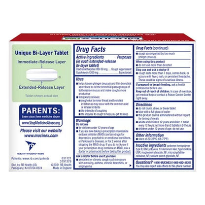 Mucinex DM 12-Hour Maximum Strength Mucus Relief Tablets, 56 Ct.