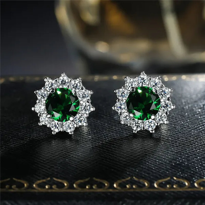 2022 8mm(2.0ct)  Moissanites Diamond Ear Studs 925 Silver Six Star Snowflake  Pink Gift Box Packing Round Brilliant Cut 8mm(2.0ct) D Color Jewelry with Certification