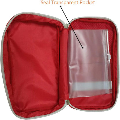 Red First Aid Bag Empty, First Aid Kit Empty Small Mini First Aid Kits Emergency Hiking Backpacking Camping Travel